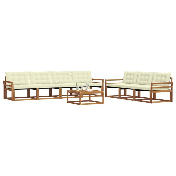 vidaXL Venkovn&iacute; pohovkov&aacute; souprava 8 pcs Přirozen&aacute; a Kr&eacute;mov&aacute;