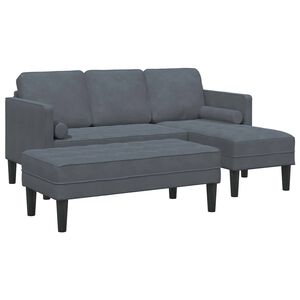 vidaXL Set pohovek 2 ks Tmavě &scaron;ed&aacute; Polyester