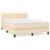 vidaXL Box spring postel s matrac&iacute; kr&eacute;mov&aacute; 140x200 cm textil