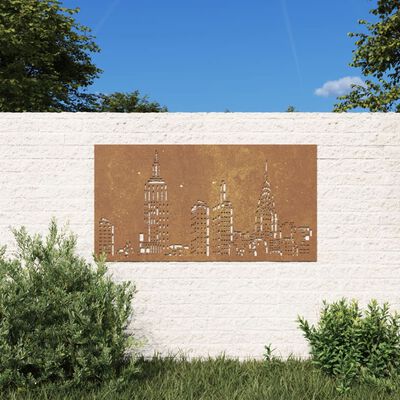 vidaXL Zahradní nástěnná dekorace 105 x 55 cm cortenová ocel Panorama