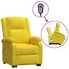 vidaXL Zvedac&iacute; mas&aacute;žn&iacute; křeslo světle žlut&eacute; textil