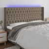 vidaXL Čelo postele s LED taupe 183x16x118/128 cm textil