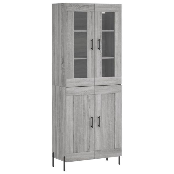 vidaXL Skř&iacute;ň highboard &scaron;ed&aacute; sonoma 69,5 x 34 x 180 cm kompozitn&iacute; dřevo