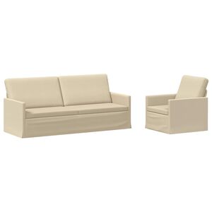vidaXL Set pohovek 2 pcs Kr&eacute;mov&aacute; Textil