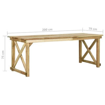 vidaXL Zahradní stůl 200 x 79 x 75 cm impregnované borové dřevo