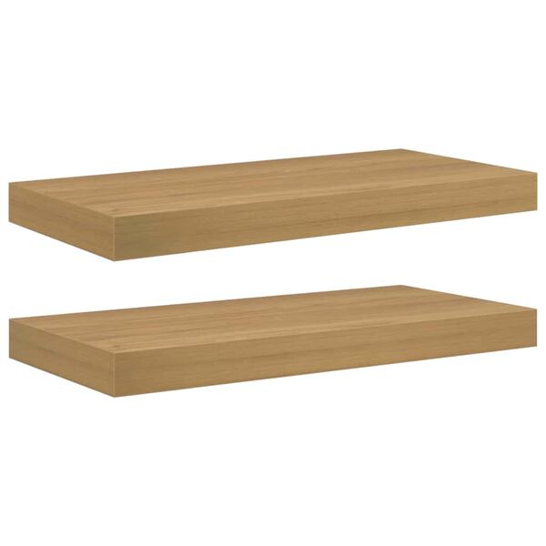 vidaXL N&aacute;stěnn&aacute; polička 2 pcs Hněd&aacute; 50 x 23 x 4 cm kompozitn&iacute; dřevo