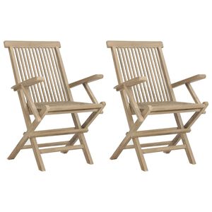 vidaXL Skl&aacute;dac&iacute; židle 2 ks &scaron;ed&eacute; 56x61x89 cm masivn&iacute; teak
