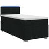 vidaXL Postel boxspring s matrac&iacute; s LED p&aacute;sky Čern&aacute; 90 x 190 cm Textil