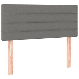 vidaXL Čelo postele tmavě &scaron;ed&eacute; 90x5x78/88 cm textil
