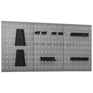 vidaXL N&aacute;stěnn&eacute; děrovan&eacute; panely 3 ks 40 x 58 cm ocel