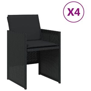 vidaXL Zahradn&iacute; židle s podu&scaron;kami 4 ks čern&eacute; polyratan