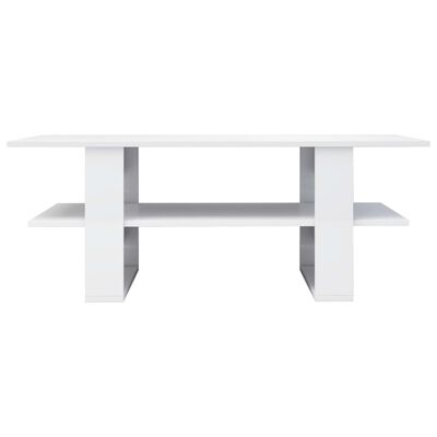 vidaXL Konferenční stolek bílý vysoký lesk 110 x 55 x 42 cm dřevotříska