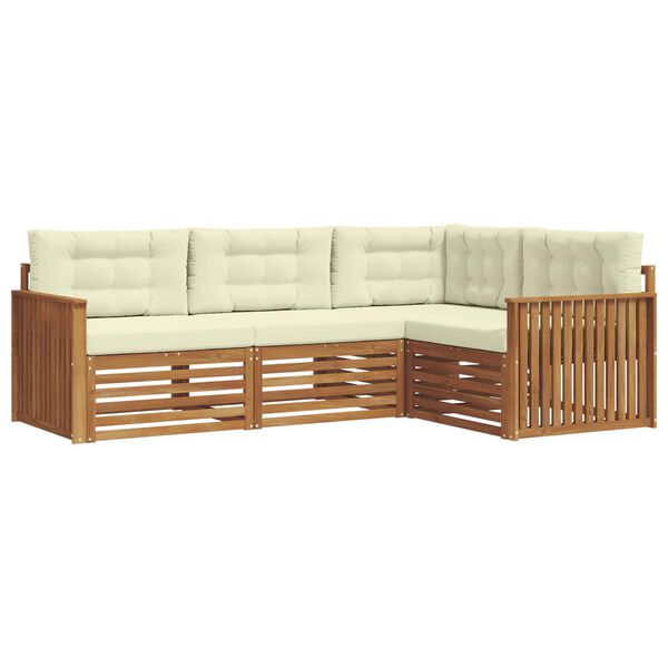 vidaXL Venkovn&iacute; pohovkov&aacute; souprava 4 pcs Přirozen&aacute; a Kr&eacute;mov&aacute;