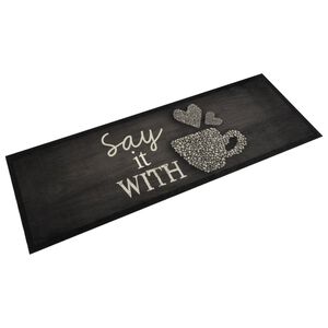 vidaXL Kuchyňsk&yacute; koberec omyvateln&yacute; &Scaron;&aacute;lek čern&yacute; 60 x 180 cm samet