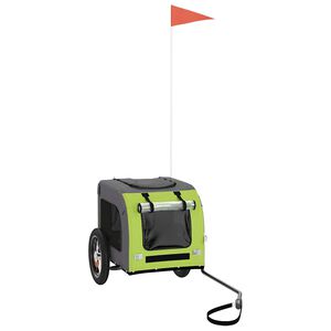 vidaXL Voz&iacute;k za kolo pro psa zelen&yacute; a &scaron;ed&yacute; oxfordsk&aacute; tkanina a železo