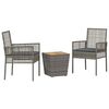 vidaXL Zahradn&iacute; bistro set 3 ks &Scaron;ed&aacute; polyratan