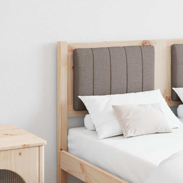 vidaXL Čalouněn&eacute; čelo postele s čelo Hněd&aacute; 120 cm Masivn&iacute; borov&eacute; dřevo