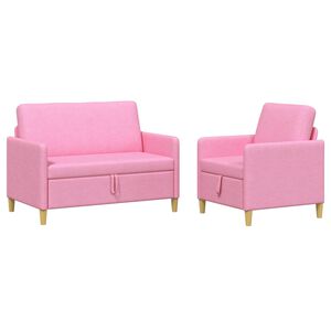 vidaXL Sedačka se storage 2 ks Růžov&aacute; Polyester