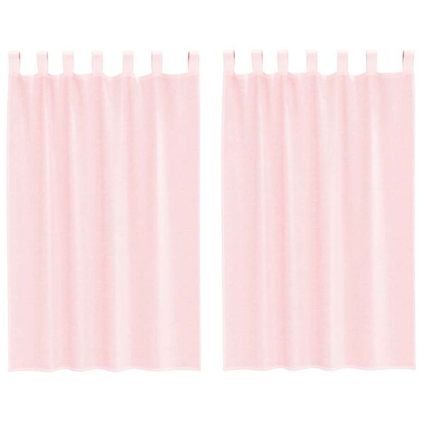 vidaXL Vo&aacute;lov&eacute; z&aacute;věsy s poutky 2 ks světle růžov&eacute; 140x175 cm