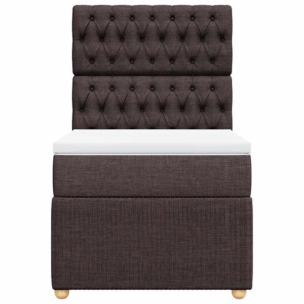 vidaXL Box spring postel s matrac&iacute; tmavě hněd&aacute; 90x200 cm textil