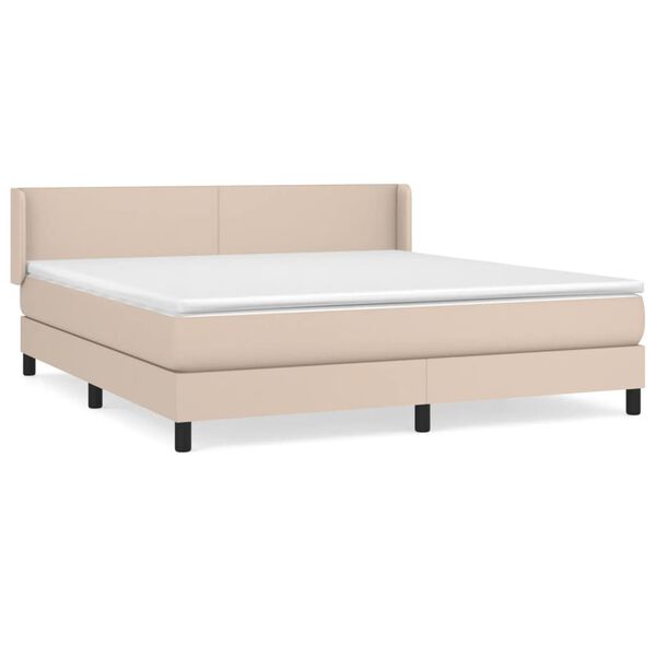 vidaXL Box spring postel s matrac&iacute; cappuccino 180 x 200 cm uměl&aacute; kůže