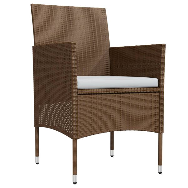 vidaXL 7d&iacute;ln&yacute; zahradn&iacute; j&iacute;deln&iacute; set s podu&scaron;kami hněd&yacute; a čern&yacute;