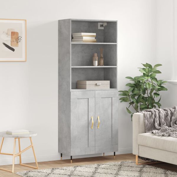 vidaXL Skříň highboard betonově šedá 69,5x34x180 cm kompozitní dřevo