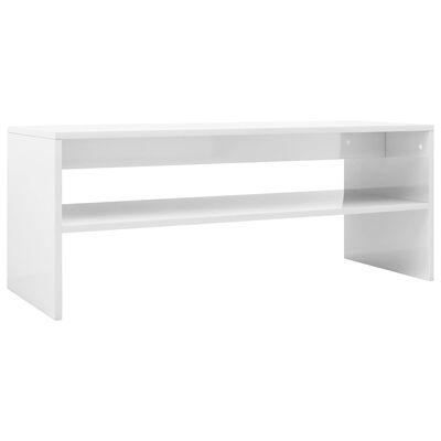 vidaXL Konferenční stolek bílý vysoký lesk 100x40x40 cm dřevotříska