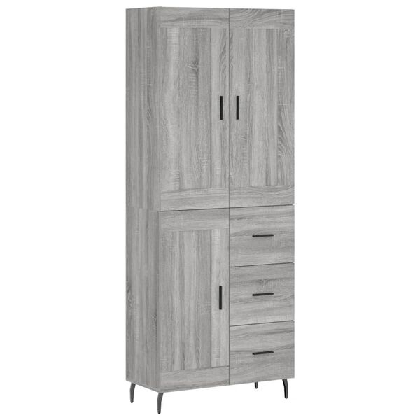 vidaXL Skř&iacute;ň highboard &scaron;ed&aacute; sonoma 69,5 x 34 x 180 cm kompozitn&iacute; dřevo