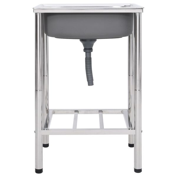 vidaXL Kempingov&yacute; dřez jednoduch&yacute; nerezov&aacute; ocel