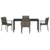 vidaXL Zahradní jídelní souprava s polštářem 5 pcs Šedá polyratan