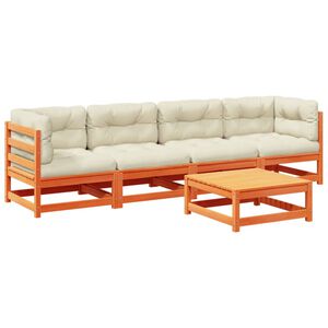 vidaXL 5d&iacute;ln&aacute; zahradn&iacute; sedac&iacute; souprava podu&scaron;ky voskově hněd&aacute; borovice