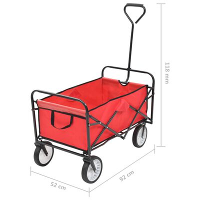 vidaXL Skládací ruční vozík červený ocelový