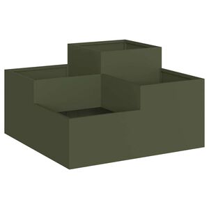 vidaXL Zahradn&iacute; pěstebn&iacute;k Olivově zelen&aacute; 80 x 80 x 48 cm Ocel