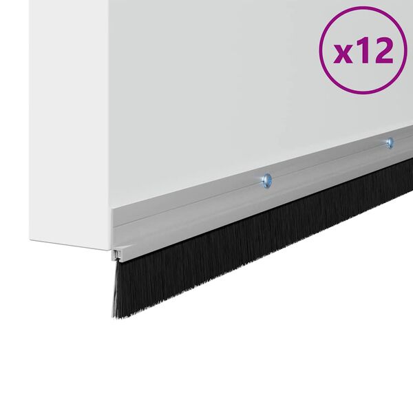 vidaXL &Scaron;roubovac&iacute; těsněn&iacute; dveřn&iacute;ho kart&aacute;če 12 pcs Stř&iacute;brn&aacute; 100 cm