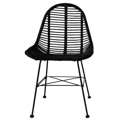 vidaXL Jídelní židle 6 ks černé přírodní ratan