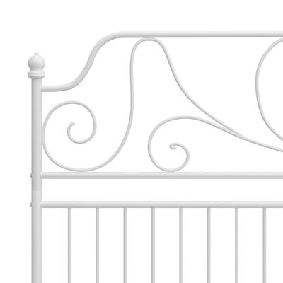 vidaXL Rám postele bílý kov 180 x 200 cm