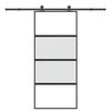 vidaXL Posuvn&eacute; dveře s kov&aacute;n&iacute;m 90x205 cm tvrzen&eacute;ho sklo a hlin&iacute;k