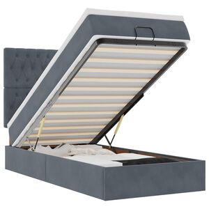 vidaXL Osmansk&yacute; r&aacute;m postele s matracemi tmavě &scaron;ed&aacute; 80x200cm samet