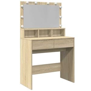 vidaXL Toaletn&iacute; stolek s LED dub sonoma 80 x 41 x 134,5 cm