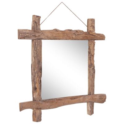 vidaXL Zrcadlo z polínek přírodní 70 x 70 cm masivní recyklované dřevo