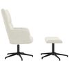 vidaXL Relaxačn&iacute; křeslo se stoličkou kr&eacute;mově b&iacute;l&eacute; samet