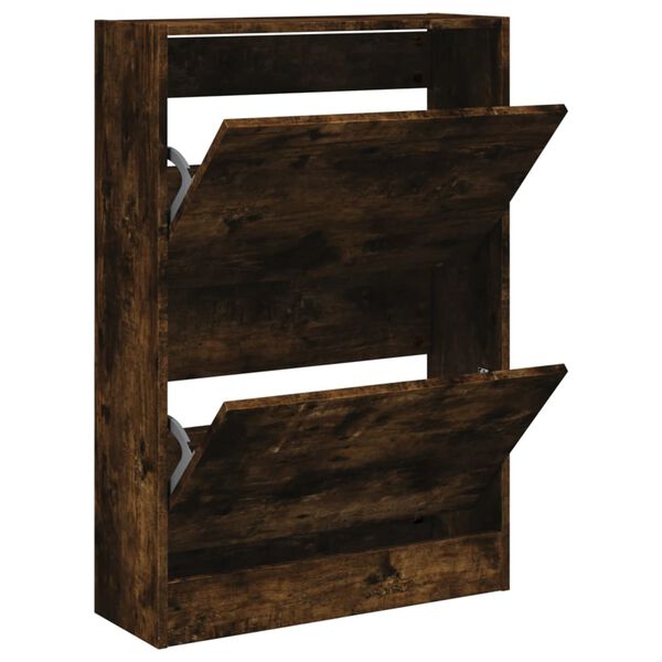 vidaXL Botník kouřový dub 60 x 21 x 87,5 cm kompozitní dřevo