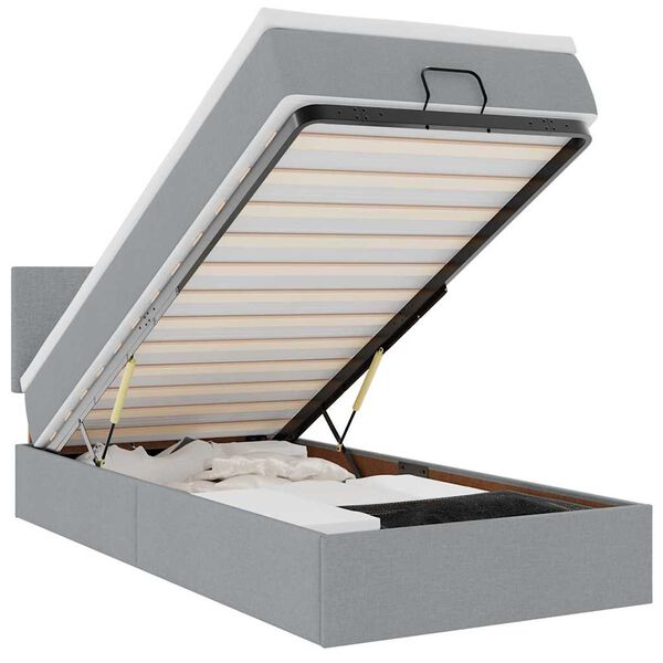 vidaXL Osmansk&aacute; postel s matrac&iacute; & LED světle &scaron;ed&aacute; 90x200 cm l&aacute;tka