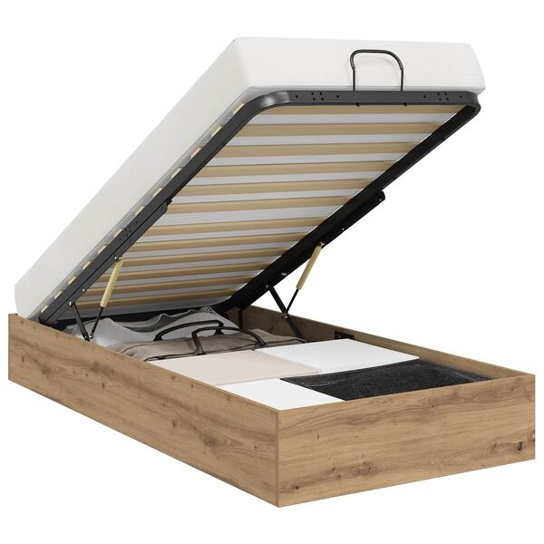 vidaXL Ottoman postel Řemesln&yacute; Dub 90 x 200 cm Dřevěn&yacute; materi&aacute;l