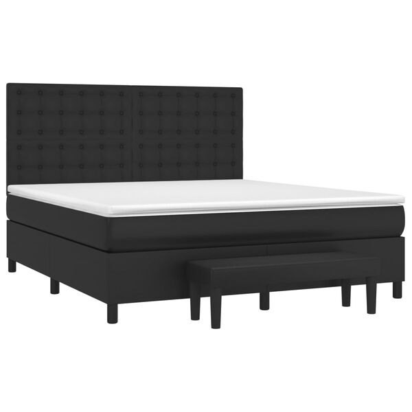 vidaXL Box spring postel s matrací černá 160x200 cm umělá kůže