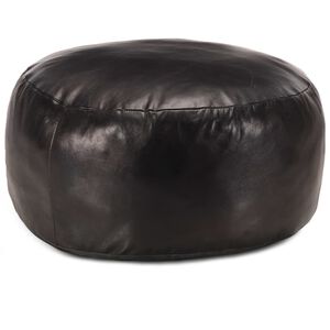 vidaXL Sedac&iacute; puf čern&yacute; 60 x 30 cm prav&aacute; koz&iacute; kůže