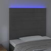 vidaXL Čelo postele s LED tmavě &scaron;ed&eacute; 100x5x118/128 cm samet