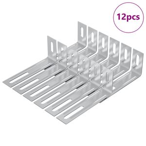 vidaXL Protiskluzov&yacute; drž&aacute;k 12 pcs Stř&iacute;brn&aacute; 74,5 x 15 x 32 mm Železo