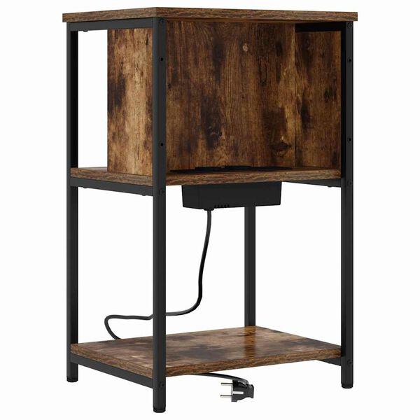 vidaXL Nočn&iacute; skř&iacute;ňka Kouřov&yacute; dub 38 x 31 x 61 cm kompozitn&iacute; dřevo